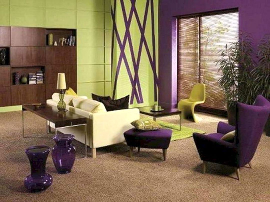 Living Room Purple Interior