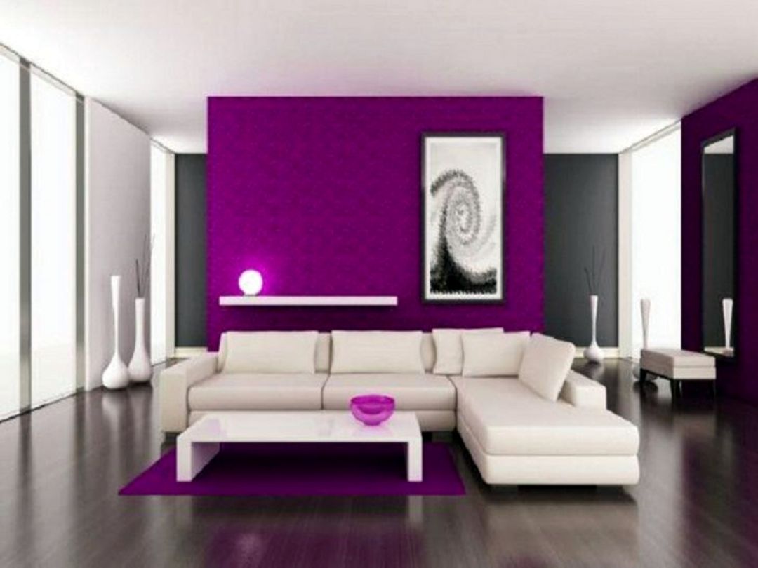 Pretty Living Room Purple Interior