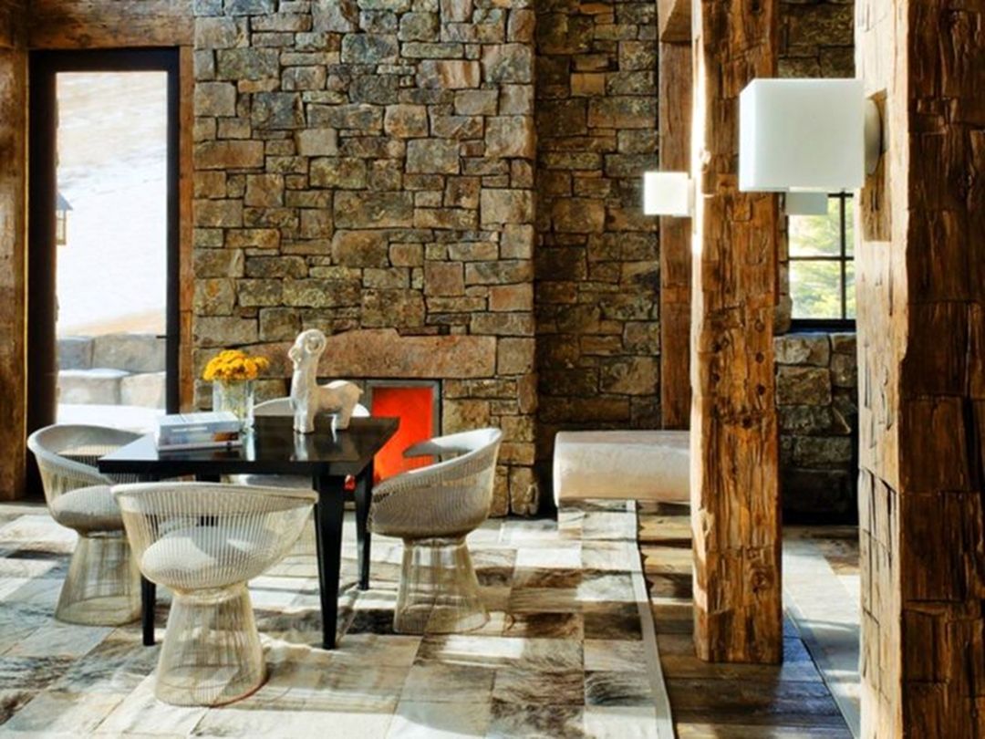 The Wood And Stone In This Montana Home
