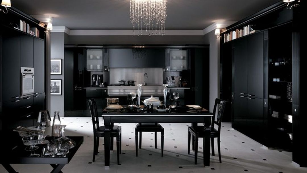 Luxury Black Kitchen Interior