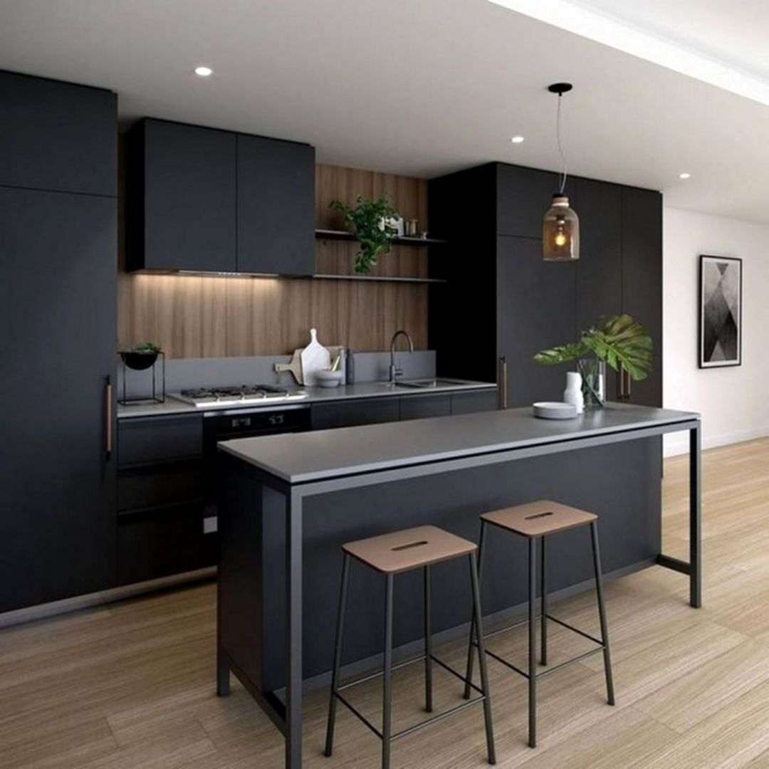 Minimalist Black Kitchen Interior