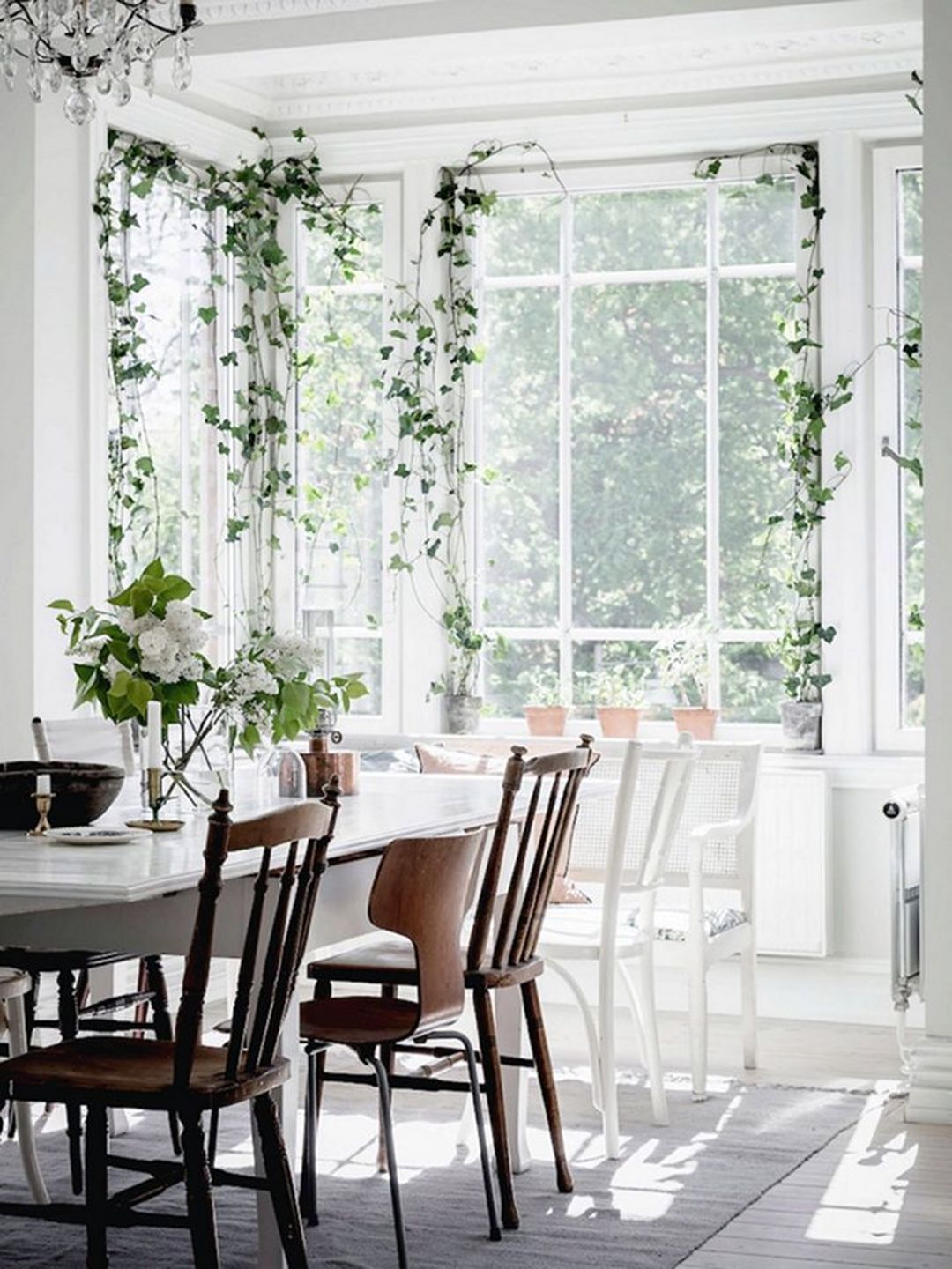 Dining Room With Beautiful Indoor Plant Garden