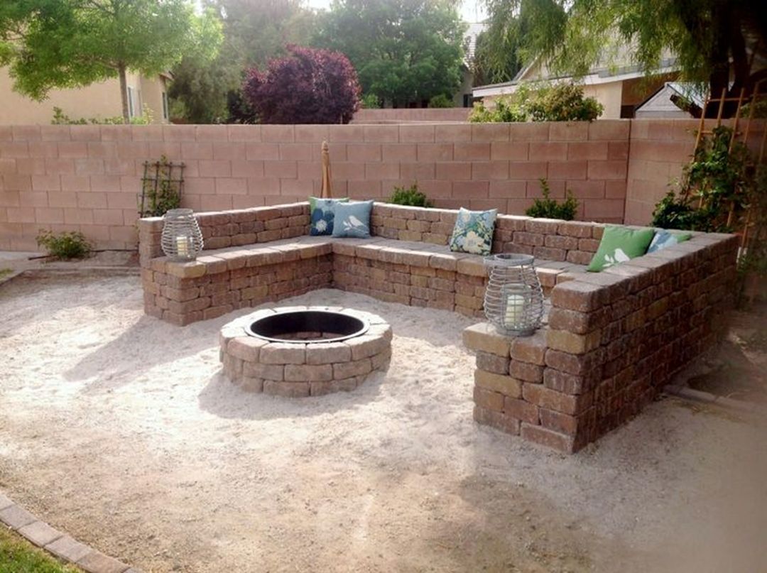 DIY Red Brick Fire Pit Design For Cozy Family