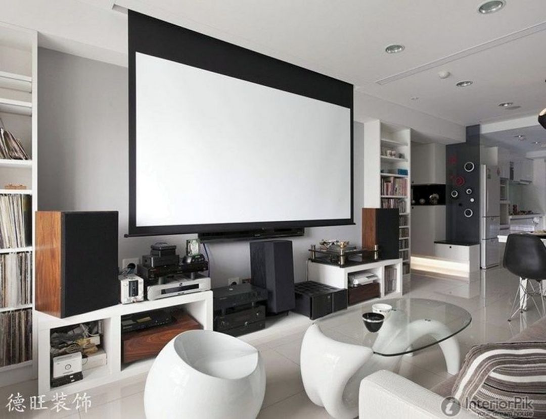 Small apartment living room cinema design source pinterest