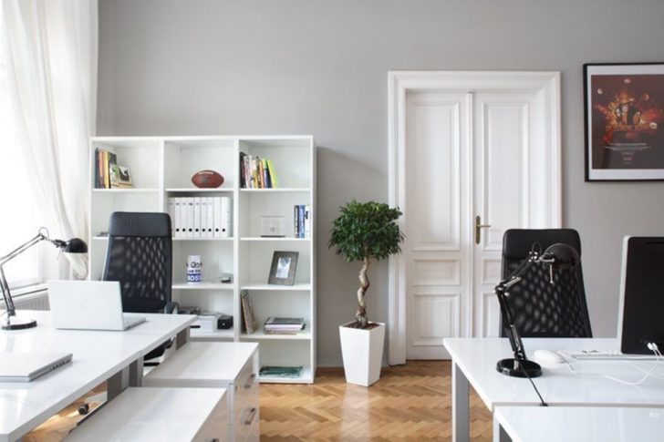 Grey And White Office Studio Design