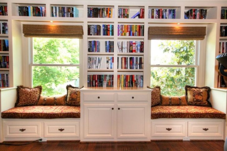Traditional Library With Built-in