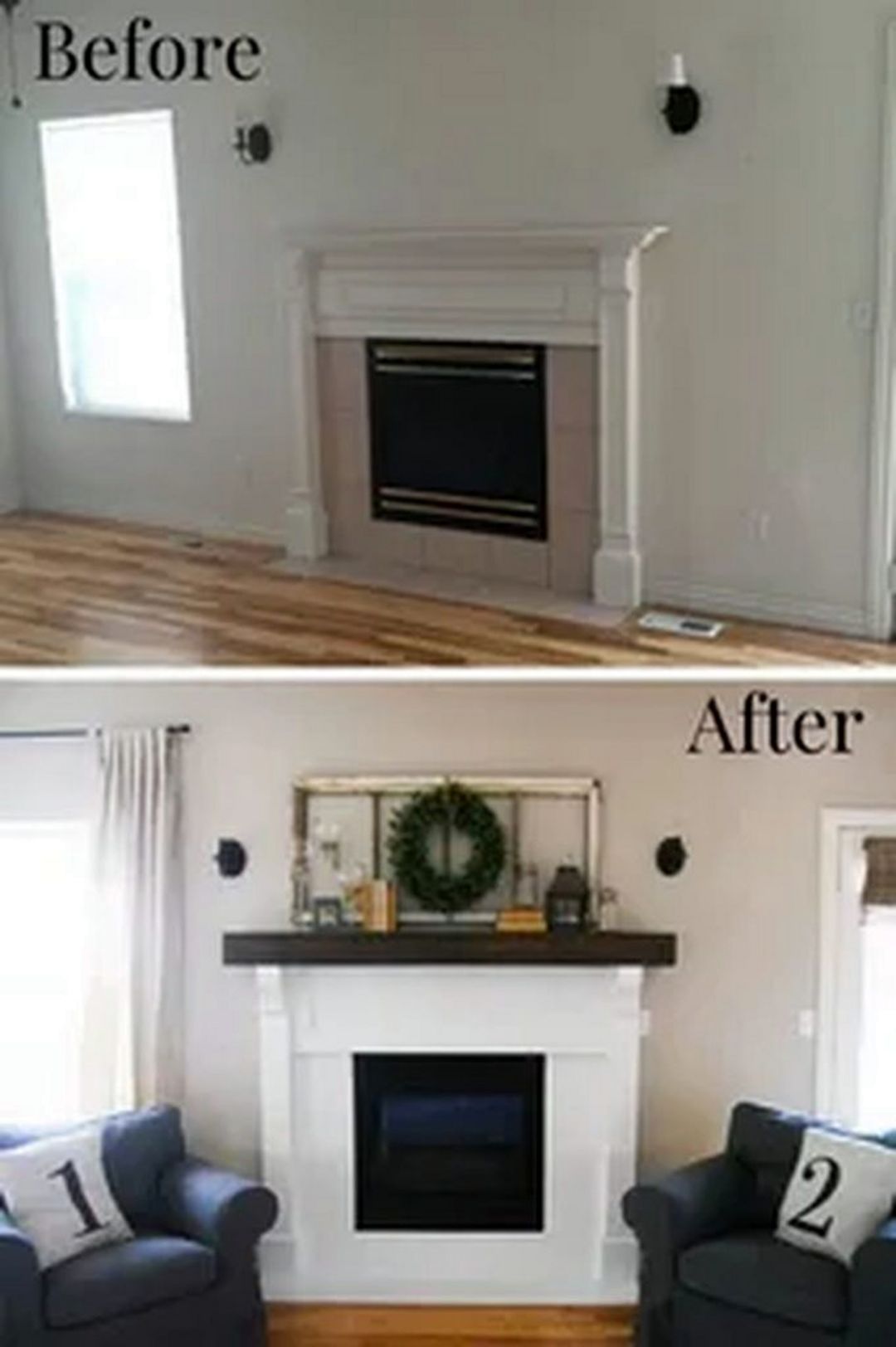 DIY Fireplace Makeover Before And After