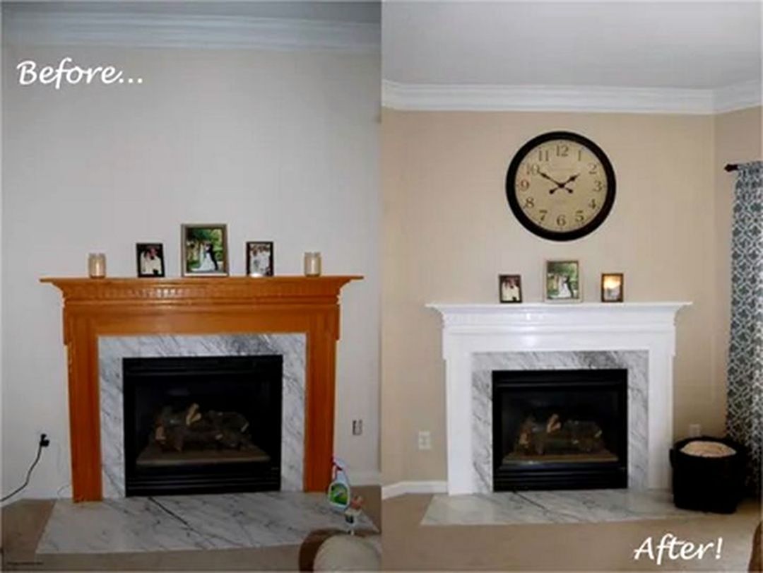 Inspirational Before And After Fireplace Makeover