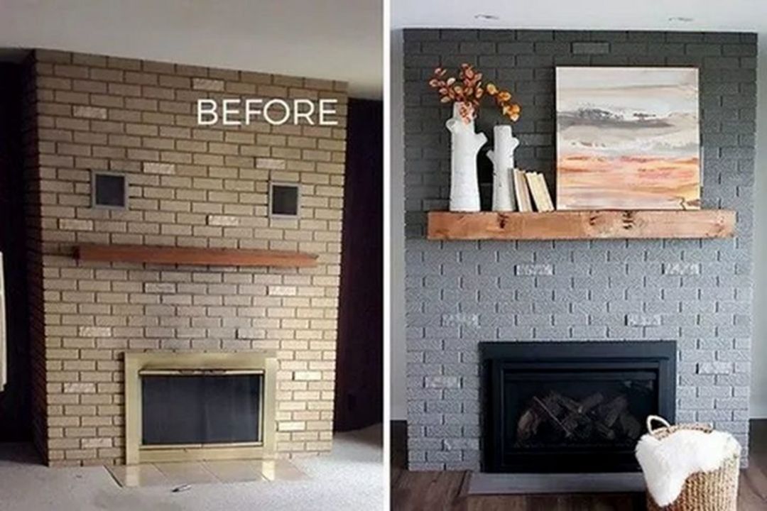 Stunning Brick Fireplace Mantle Makeover