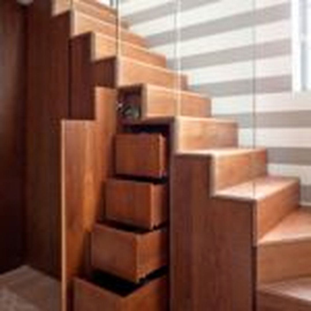 Storage Ideas Under The Wooden Stairs