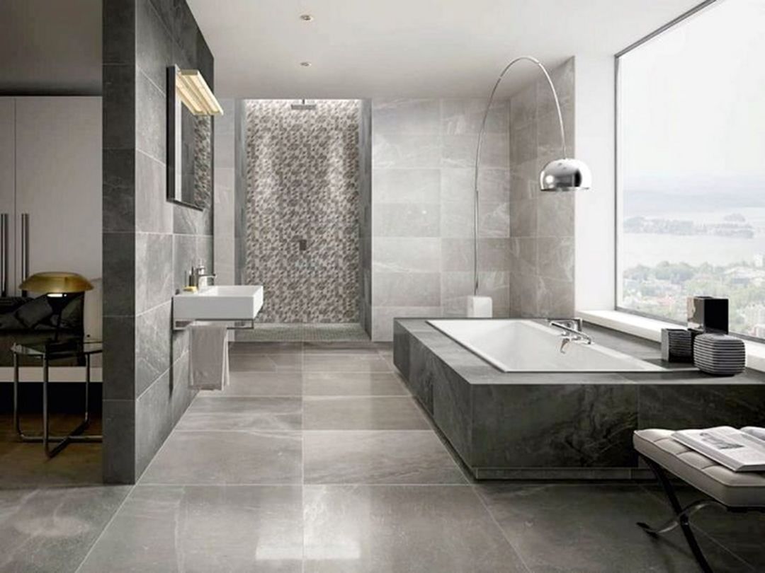 Awesome Contemporary Bathroom With Wall Marble Ideas