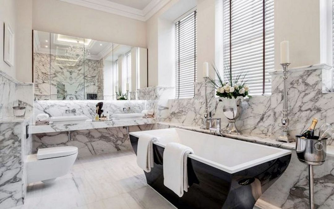 Elegant Marble Wall Bathroom Design