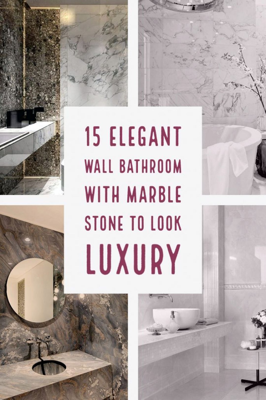 Elegant Wall Bathroom With Marble Stone