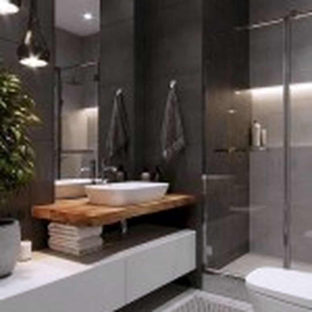 Beautiful Dark Bathroom Interior Design