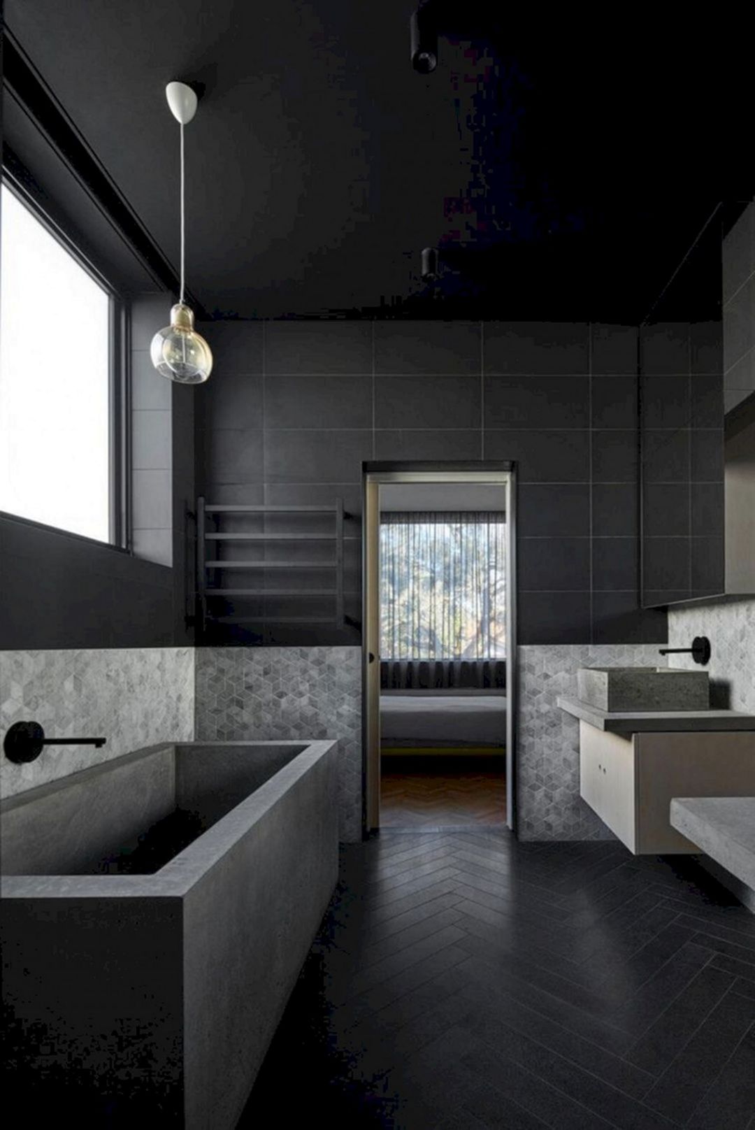 Gorgeous Dark Bathroom Interior Design