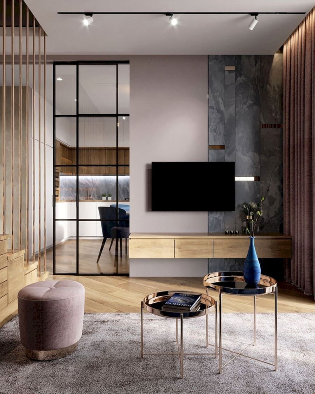 Modern Industrial Decoration With TV Wall
