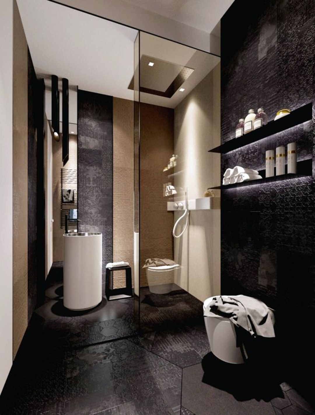 Applying modern bathroom decor with creative and perfect interior