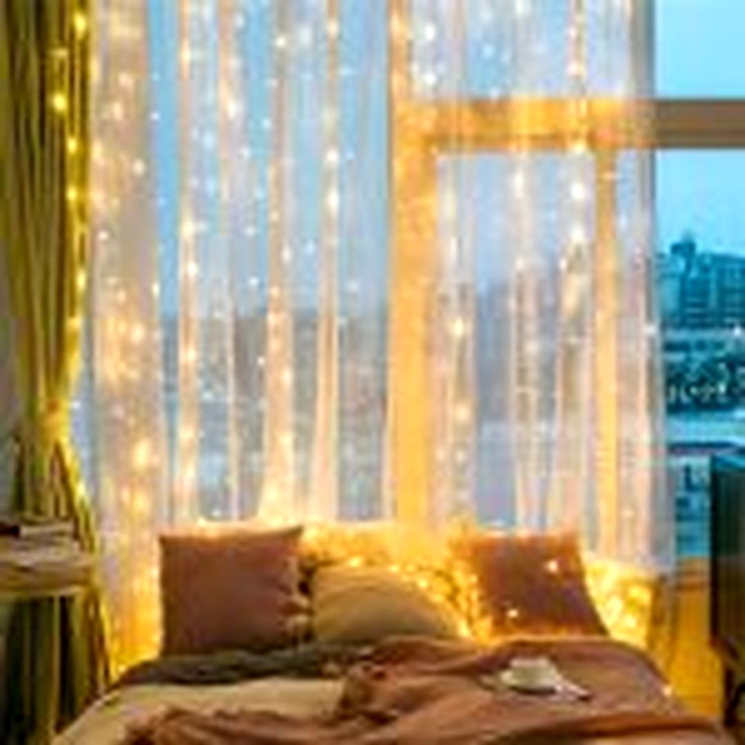 Bedroom led curtain lights window curtain
