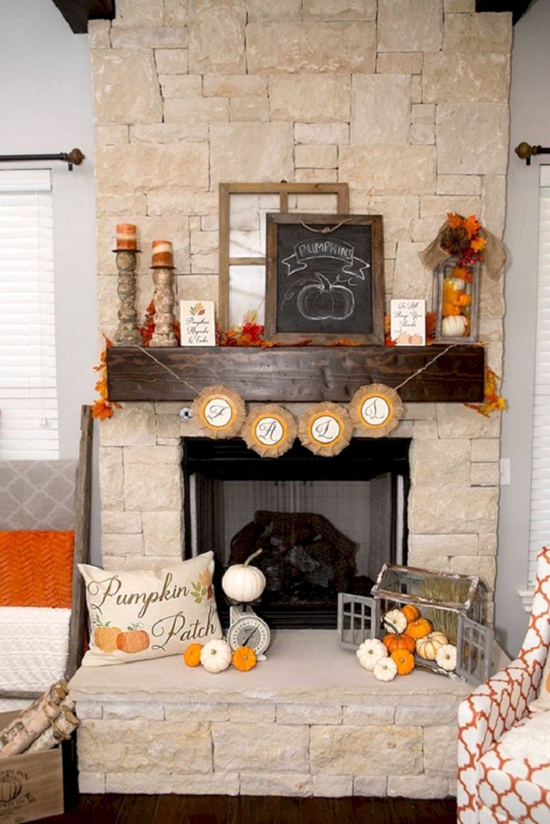 Cozy fall fireplace decor ideas